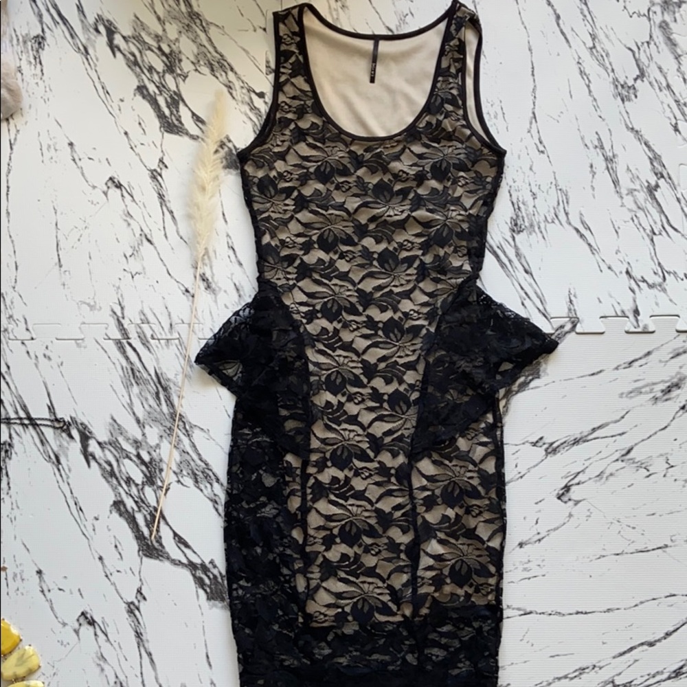 SUPER Flattering Peplum Lace Dress